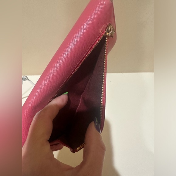 Prada Pink Saffiano Double Snap Continental Wallet - Picture 6 of 13